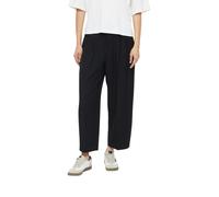 Bundfaltenhose S.OLIVER, Damen, Gr. 40, N-Gr, schwarz, Twill, Obermaterial: 75% Polyester, 21% Viskose, 4% Elasthan, bequem knöchellang, Hosen, Hohe Leibhöhe, Barrel Beinform, knöchellang (38518160-40