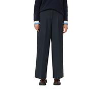 Bundfaltenhose S.OLIVER, Damen, Gr. 44, N-Gr, navy, Web, Obermaterial: 70% Polyester, 26% Viskose, 4% Elasthan, meliert, normal lang, Hosen, im Nadelstreifen-Look (76244625-44) navy