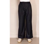Bundfaltenhose ZHRILL "GRETA Hose", Damen, Gr. 29, N-Gr, anthra, Web, Obermaterial: 71% Polyester, 27% Viskose, 2% Elasthan, weit lang, Hosen, mit Nadelstreifen, weite Passform (97133853-29) anthra