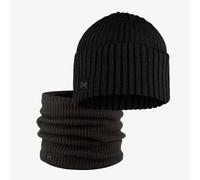 Bundle BUFF® of Knitted Mütze Rutger Graphite und Knitted & Fleece Neckwarmer Rutger Graphite Einzelgröße Erwachsene