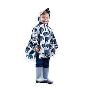 BundleBean Regenponcho für Kleinkinder, wasserdicht, 2-4 Jahre, universelle Passform, mit Schirmmütze, Druckknöpfen unter Kinn und Armen, mit eigenem Packsack. Gr. 2- 4 Jahre, grauer Elefant