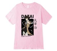 Bungou Stray Dogs Sommer Kurzarm Dazai Osamu T-Shirt Unisex Manga Rundhals Harajuku Cartoon Wild Tees (S,Color 04)