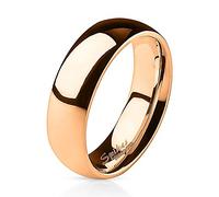 Bungsa 62 (19.7) Rotgold Ring schmal Edelstahl für Damen & Herren 49-67 (Rosegold Rosé edel klassisch Fingerring Schmuckring Partnerringe Verlobungsringe Trauringe Damenring Chirurgenstahl Frauen)