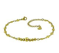 Bungsa Goldenes Bettelarmband Kugeln, Sterne & Herzen | Edelstahl