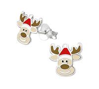 Bungsa Kinder-Ohrstecker Rentier Rudolph aus .925 Sterling Silber
