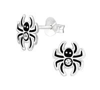 Bungsa Kinder-Ohrstecker schwarze Spinne aus .925 Sterling Silber