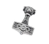 Bungsa Massiver Kettenanhänger Thors Hammer aus 316L Edelstahl
