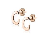 Bungsa Ohrstecker BUCHSTABEN A-Z in Silber oder Rosegold - Alphabet Ohrringe zum Stecken - aus Edelstahl - Ohrschmuck für Damen, Kinder & Herren - A B C D E F G H I J K L M N O P R S T U V W Z