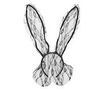 Bunny Ear Stirnband Frauen Kostüm Accessoire Soft komfortable dauerhafte Party Cosplay täglich Leben (Schwarz)