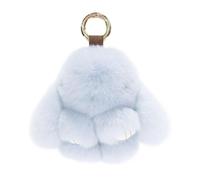 Bunny Keychain - Cute Plush Bunny Charm for Women Girls Handbag or Backpack, Lip Balm Charm Handmade Soft Pompon Keychain, School Bag Mini Bunny Key Ring for Christmas and Valentine's Day Anniversary