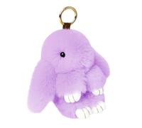 Bunny Keychain - Cute Plush Bunny Charm for Women Girls Handbag or Backpack, Lip Balm Charm Handmade Soft Pompon Keychain, School Bag Mini Bunny Key Ring for Christmas and Valentine's Day Anniversary