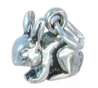 Bunny Rabbit Sterling Silber kleiner Charm .925 x 1 Kaninchen Charms