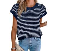 BUNSLOOM Weste Damen Pullover Strick Kurzarm Sommer Casual Elegant Oberteile Tops