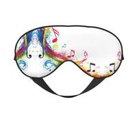 Bunte Augenmaske mit Musiknoten-Druck, weiche Verdunkelungs-Augenmaske, Reise-Augenmaske, Seitenschläfer-Augenabdeckungen, Schlaf-Augenmaske für Männer und Frauen