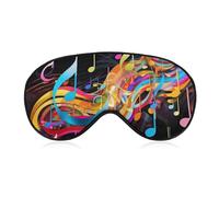 Bunte Augenmaske mit Musiknoten, seitliche Schlafmaske, leichte Augenbinde, Nasenpolster und elastisches Band für Kinder, Damen und Herren