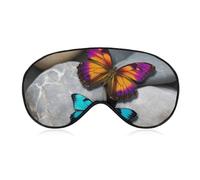 Bunte Augenmaske mit Schmetterlingsstein, seitliche Schlafmaske, leichte Augenbinde, Nasenpolster und elastisches Band für Kinder, Damen und Herren
