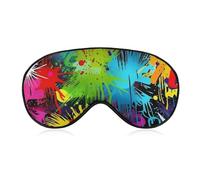 Bunte Augenmaske mit Sprühmuster, seitliche Schlafmaske, leichte Augenbinde, Nasenpolster und elastisches Band für Kinder, Damen und Herren