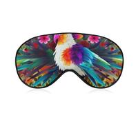 Bunte Augenmaske mit Tieren und Blumen, seitliche Schlafmaske, leichte Augenbinde, Nasenpolster und elastisches Band für Kinder, Damen und Herren