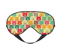 Bunte Bären-Augenmaske, Verdunkelungs-Augenmaske, Unisex, Schlaf-Augenabdeckung mit verstellbaren Trägern, Reise-Augenmaske