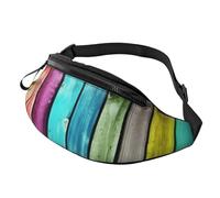 Bunte Bauchtasche mit Holzbrettern für Männer und Frauen, modisch, zum Laufen, wasserdicht, Crossbody-Tasche mit verstellbarem Riemen, Sport-Hüfttasche für Reisen