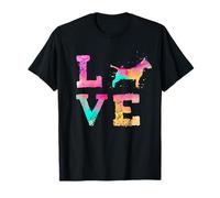 Bunte Bullterrier Hund Liebe-r Dad Mama T-Shirt