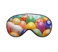 Bunte Eier-Augenmaske, seitliche Schlafmaske, leichte Augenbinde, Schlafmaske, Nasenpolster und elastisches Band für Kinder, Damen und Herren