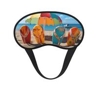 Bunte Flip-Flops, Strandball-Schlafmaske für Seitenschläfer, weich, atmungsaktiv, Augenmaske, Verdunkelung, Seide, Augenschlaf mit elastischem Band, Nacht-Augenbinde für Damen und Herren