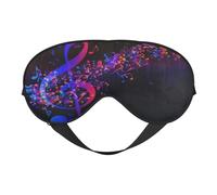 Bunte Galaxie-Musiknoten-Augenmaske, doppelseitig, weich, verdunkelnd, Entspannung, Nulldruck, Nachtschlaf-Augenmaske