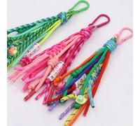 Bunte geflochtene Taschenanhänger Schlüsselanhänger für Handtaschen, Rucksäcke, böhmischer Stil Schlüsselanhänger, Frauen Taschenbehang, bunte Seil Qu