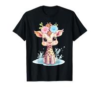 Bunte Giraffe mit Blume I Baby Giraffe T-Shirt