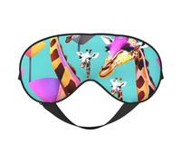 Bunte Giraffen-Fans Lovers doppelseitige weiche Verdunkelungs-Augenmaske, Entspannung, Nulldruck, Nachtschlaf-Augenmaske