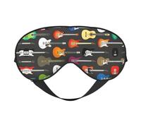 Bunte Gitarren-Schlaf-Augenmaske, verstellbar, glatt, weich, Augenmaske, Schattierung, Augenbinde, Augenmaske für Ausruhen, Reisen
