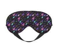 Bunte Gitarren-Schlafmaske, Augenmasken zum Schlafen, doppelseitig, Schlafmasken für Damen und Herren, Verdunkelungs-Augenabdeckungen zum Schlafen, Reisen