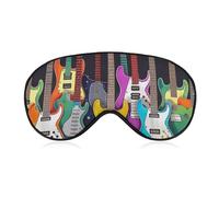 Bunte Gitarren-Schlafmaske, weich, bequem, Augenmaske mit verstellbarem Riemen, Augenschutz, Augenschatten für Männer und Frauen, Arbeit, Reisen