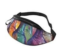Bunte Glasflaschen-Gürteltasche für Herren und Damen, wasserdicht, Sport-Gürteltasche, modische Gürteltasche, Umhängetasche, Hüfttasche mit verstellbarem Riemen, große Schultertasche für Reisen