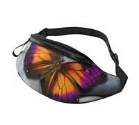 Bunte Gürteltasche mit Schmetterlingsstein, für Herren und Damen, wasserdichte Sportgürteltasche, modische Gürteltasche, Umhängetasche, Hüfttasche mit verstellbarem Riemen, große Schultertasche für
