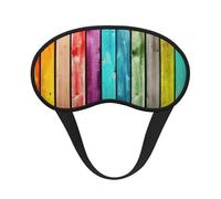 Bunte Holzbretter, Schlafmaske für Damen und Herren, Augenmaske zum Schlafen, lichtblockierend, Schlafmaske mit elastischem Band, Augenbinde für Flugschläfer, weich, atmungsaktiv, Reiseaugenabdeckung