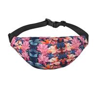 Bunte Hüfttasche mit tropischen Pflanzenblättern, geeignet für Sport, Laufen, Radfahren, Reisen, Angeln, Jungen, große Umhängetasche