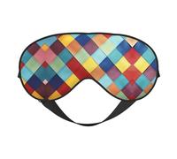 Bunte karierte doppelseitige weiche Verdunkelungs-Augenmaske, Schlafmaske, Nachtschlaf-Augenmaske