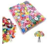 Bunte Knöpfe zum Basteln 1000 Stk Kunststoff Knöpfe Kinder Bunt Harz Bastel Bastelknöpfe Kinderknöpfe Knöpfen zum Nähen DIY-9mm-13mm