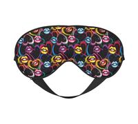 Bunte Lippen Herzen Schlafmaske, Augenmasken zum Schlafen, doppelseitig, Schlafmasken für Damen und Herren, Verdunkelung, Augenabdeckungen zum Schlafen, Reisen