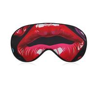 Bunte Lippen Schlafmaske Weiche Bequeme Augenmaske mit verstellbarem Gürtel Augenabdeckung Lidschatten für Männer Frauen Arbeit Reisen