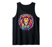 Bunte Löwe, Sternzeichen, Splash Art Tank Top