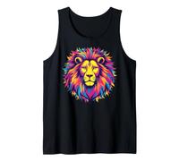 Bunte Löwe, Sternzeichen, Splash Art Tank Top