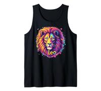 Bunte Löwe, Sternzeichen, Splash Art Tank Top