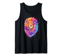 Bunte Löwe, Sternzeichen, Splash Art Tank Top