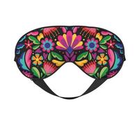 Bunte mexikanische Schlafmaske mit Blumenstickerei, Augenmasken zum Schlafen, doppelseitig, Schlafmasken für Damen und Herren, Verdunkelungsaugenabdeckungen zum Schlafen, Reisen