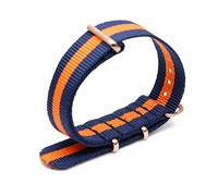 Bunte Nylon-Uhrenarmband mit Rose Gold Dornschließe NATO-Armband Sportarmbänder 18/20/22/24mm, 18mm