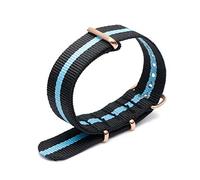 Bunte Nylon-Uhrenarmband mit Rose Gold Dornschließe NATO-Armband Sportarmbänder 18/20/22/24mm, 18mm