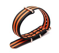 Bunte Nylon-Uhrenarmband mit Rose Gold Dornschließe NATO-Armband Sportarmbänder 18/20/22/24mm, 18mm